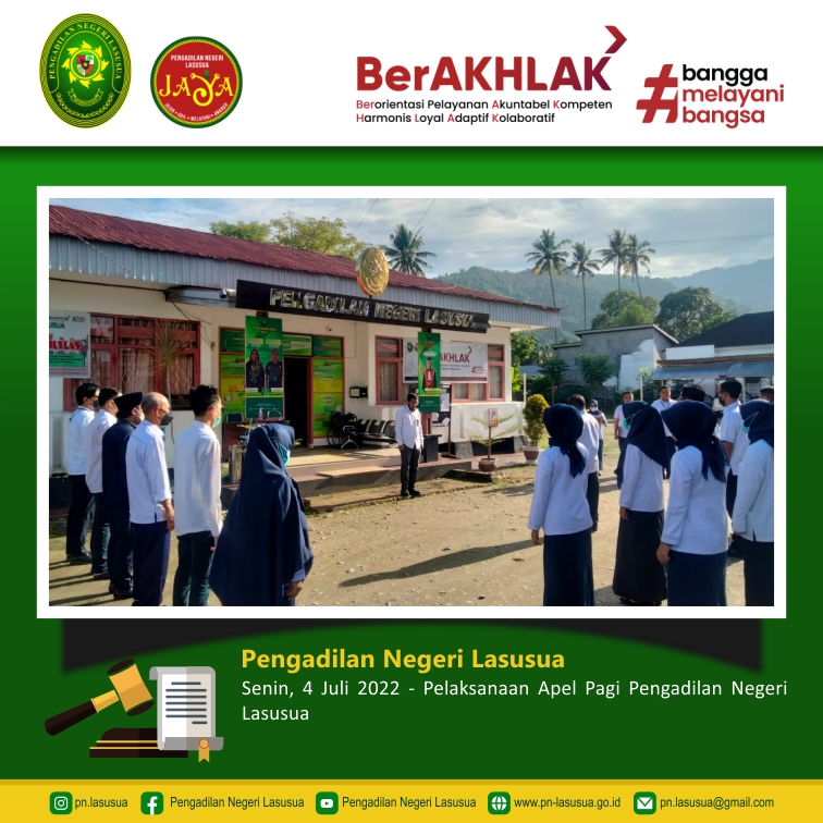 Pelaksanaan Apel Pagi Pengadilan Negeri Lasusua